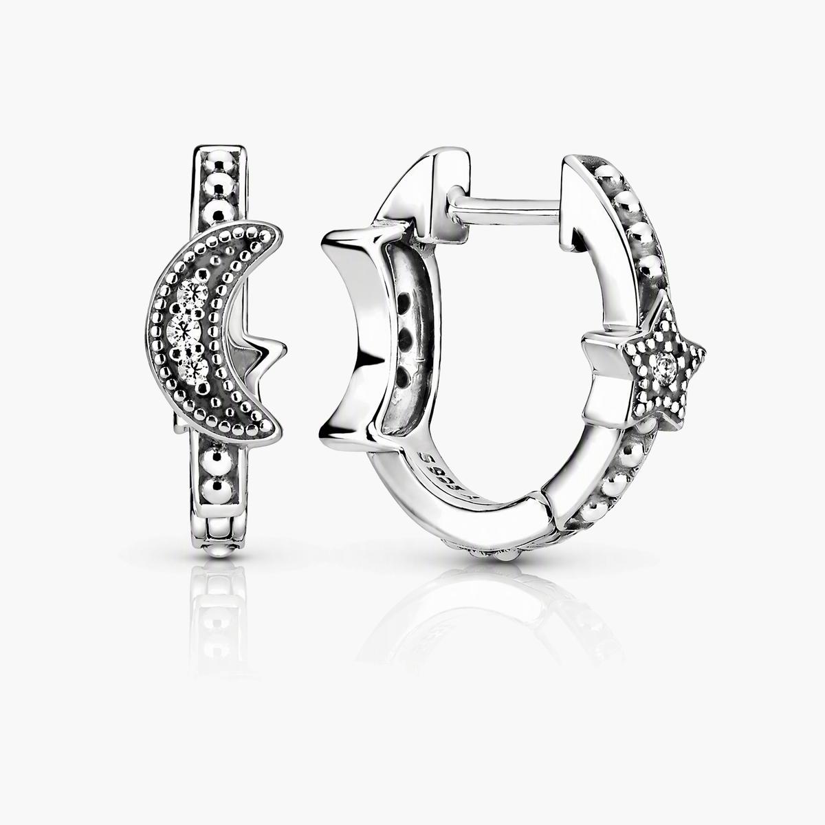 Moon And Star Hoop Earrings