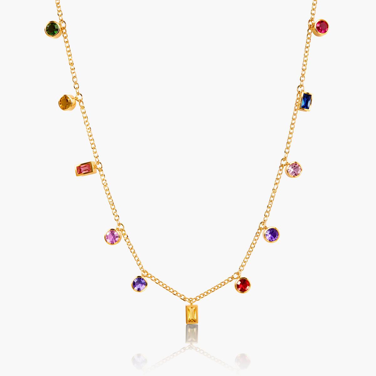 Dainty Multi-Stone Charm Necklace