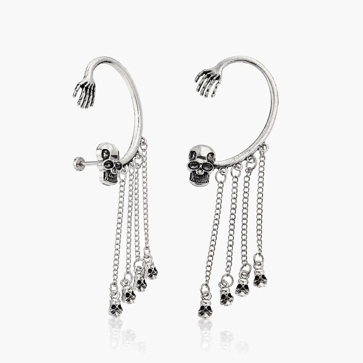 Trendy Skull Ear Cuff Earrings