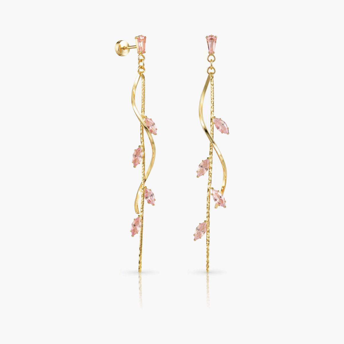 Twisted Vine Leaf Drop Earrings