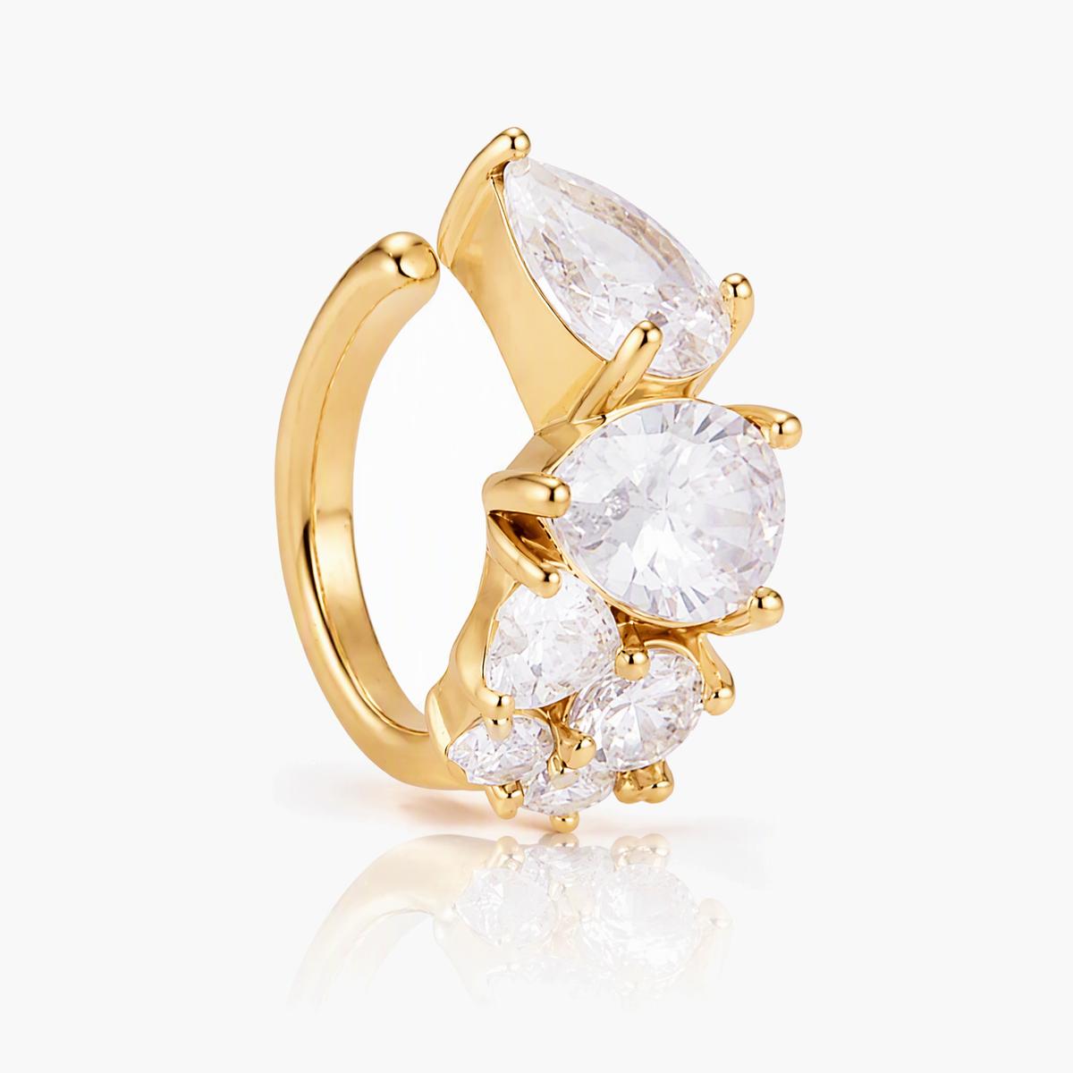 Elegant Multi Stone Cluster Stud Earrings
