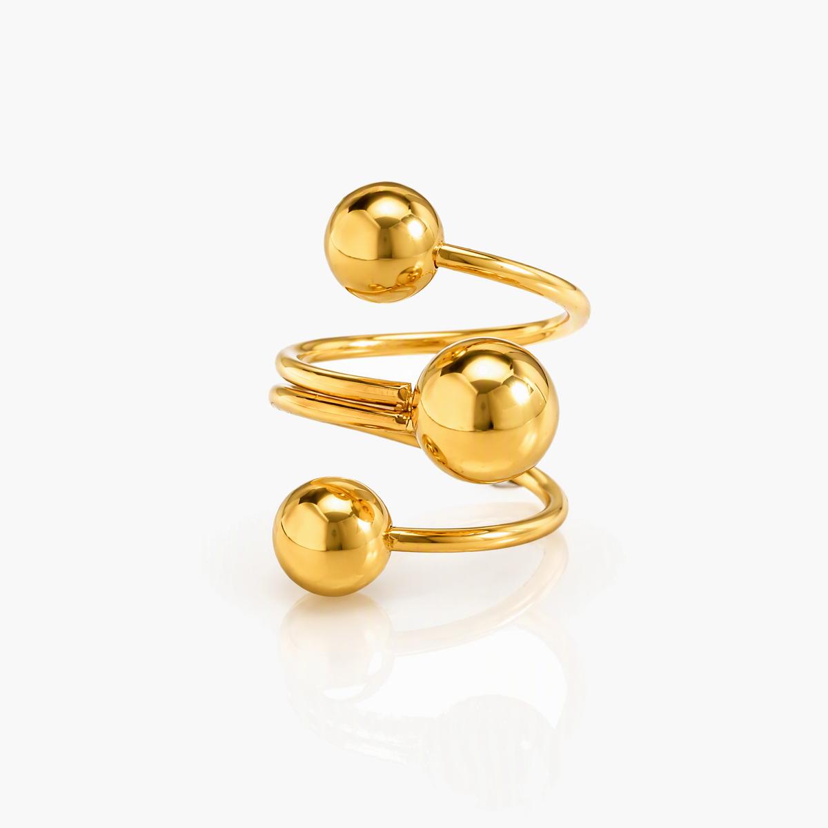 Trendy Triple Ball Wrap Ring