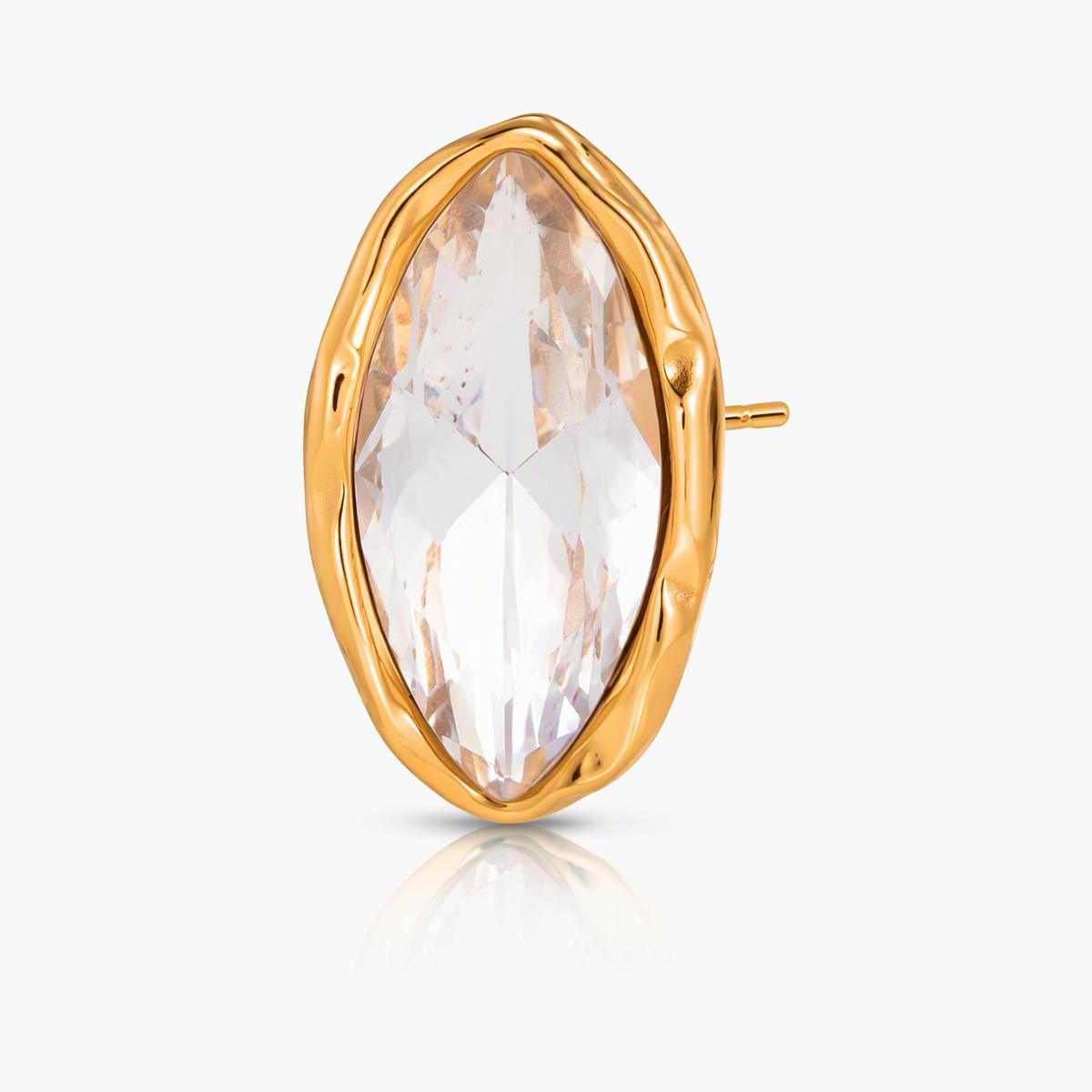 Oval Stone Stud Earrings