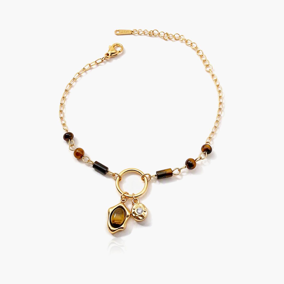 Vintage Tiger Eye Charm Bracelet