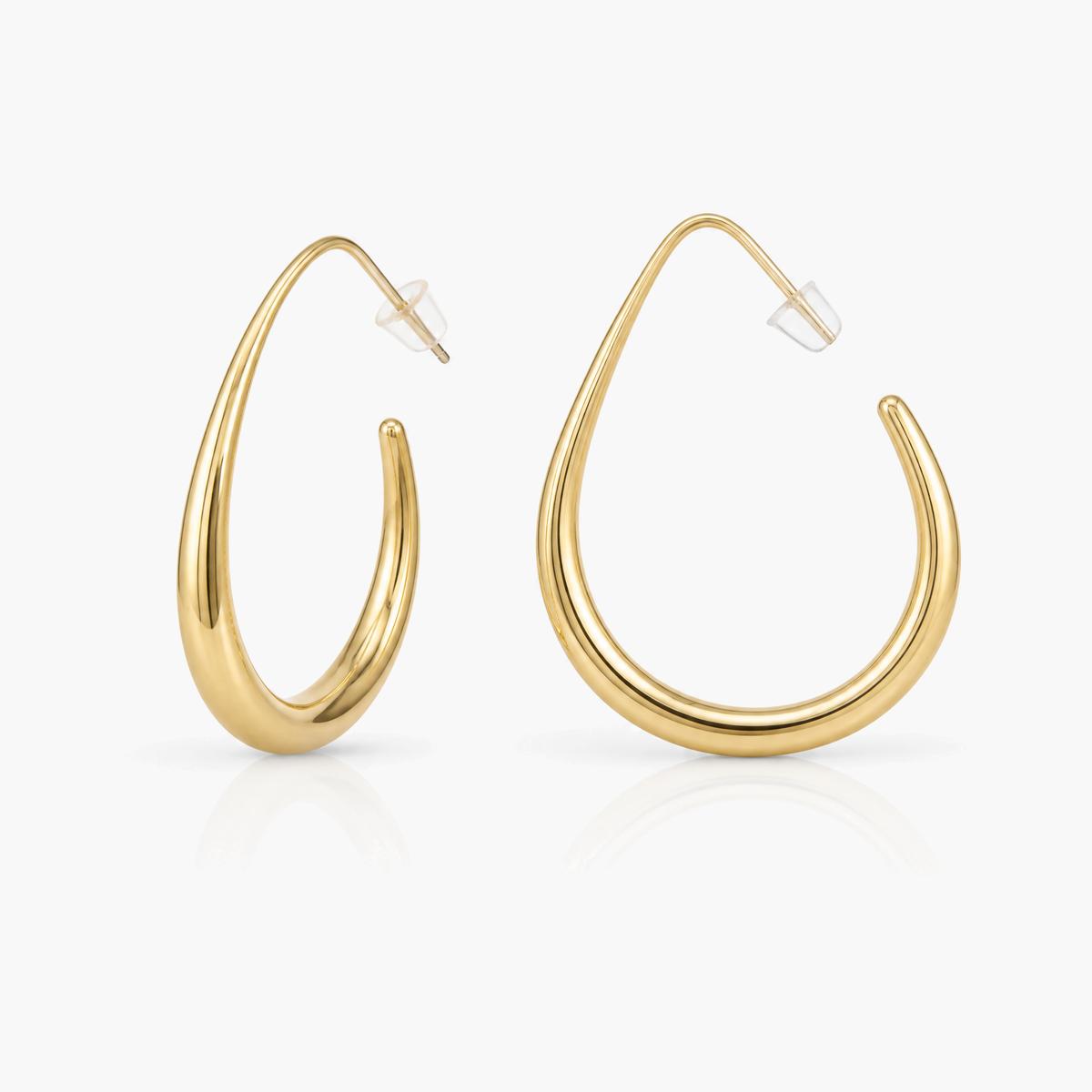 Teardrop Open Hoop Earrings