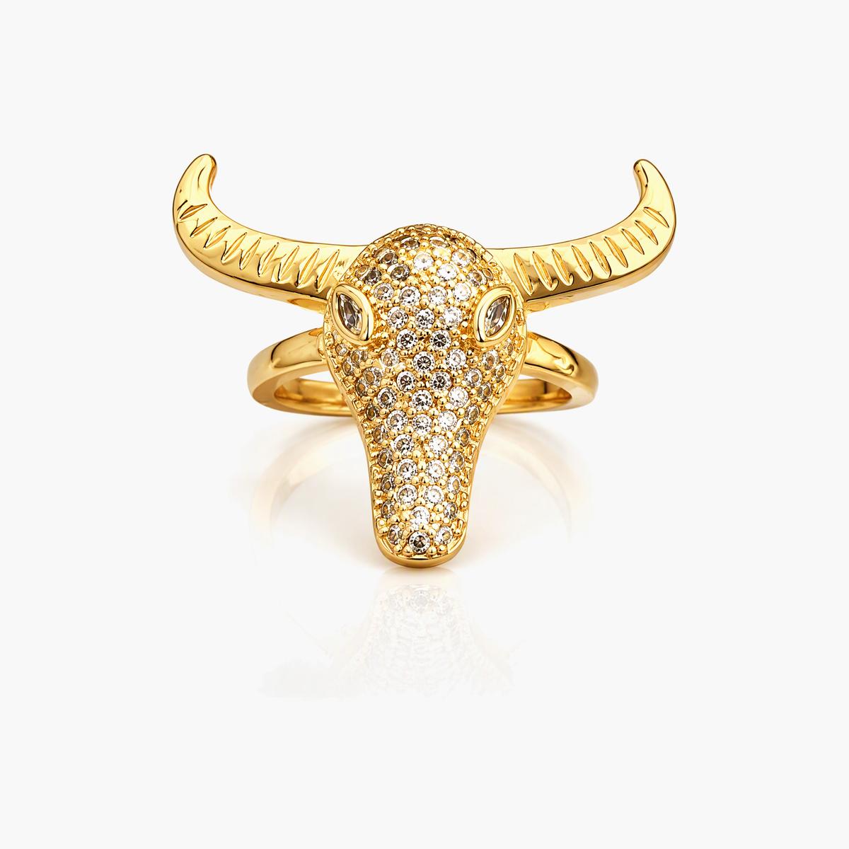 Trendy Bull Head Ring