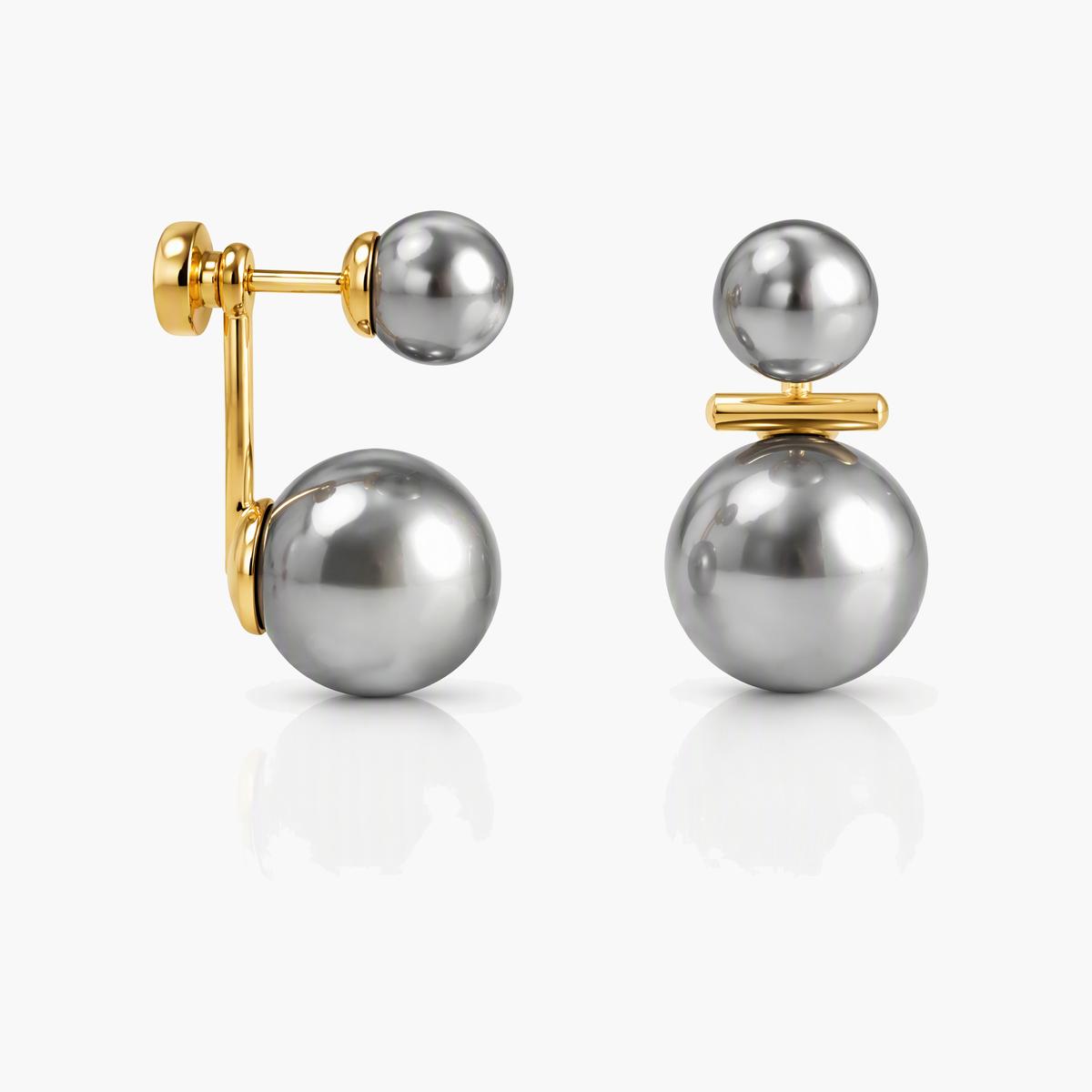 Trendy Double Stone Drop Earrings