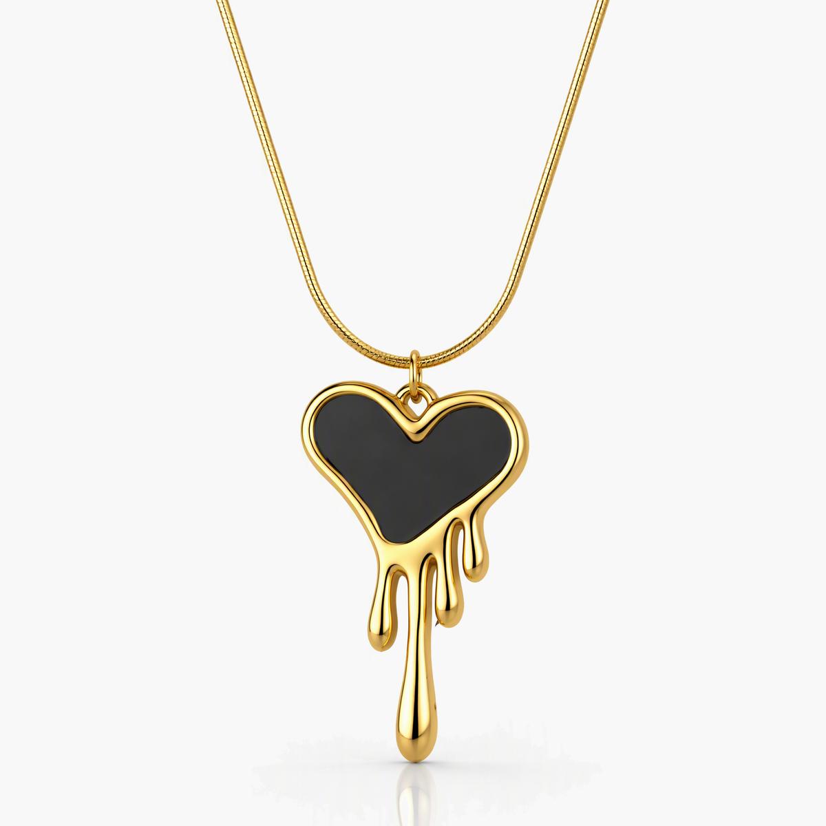 Trendy Dripping Heart Pendant Necklace