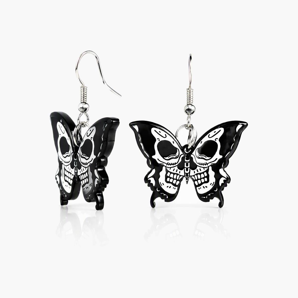 Trendy Skull Butterfly Drop Earrings
