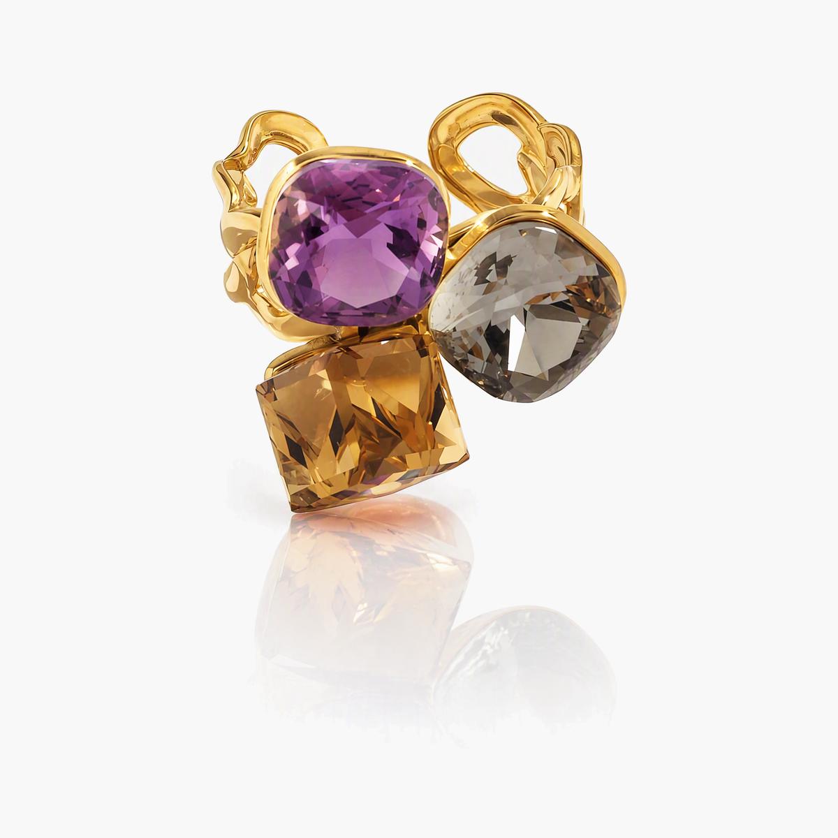 Trendy Multi-Stone Cluster Ring