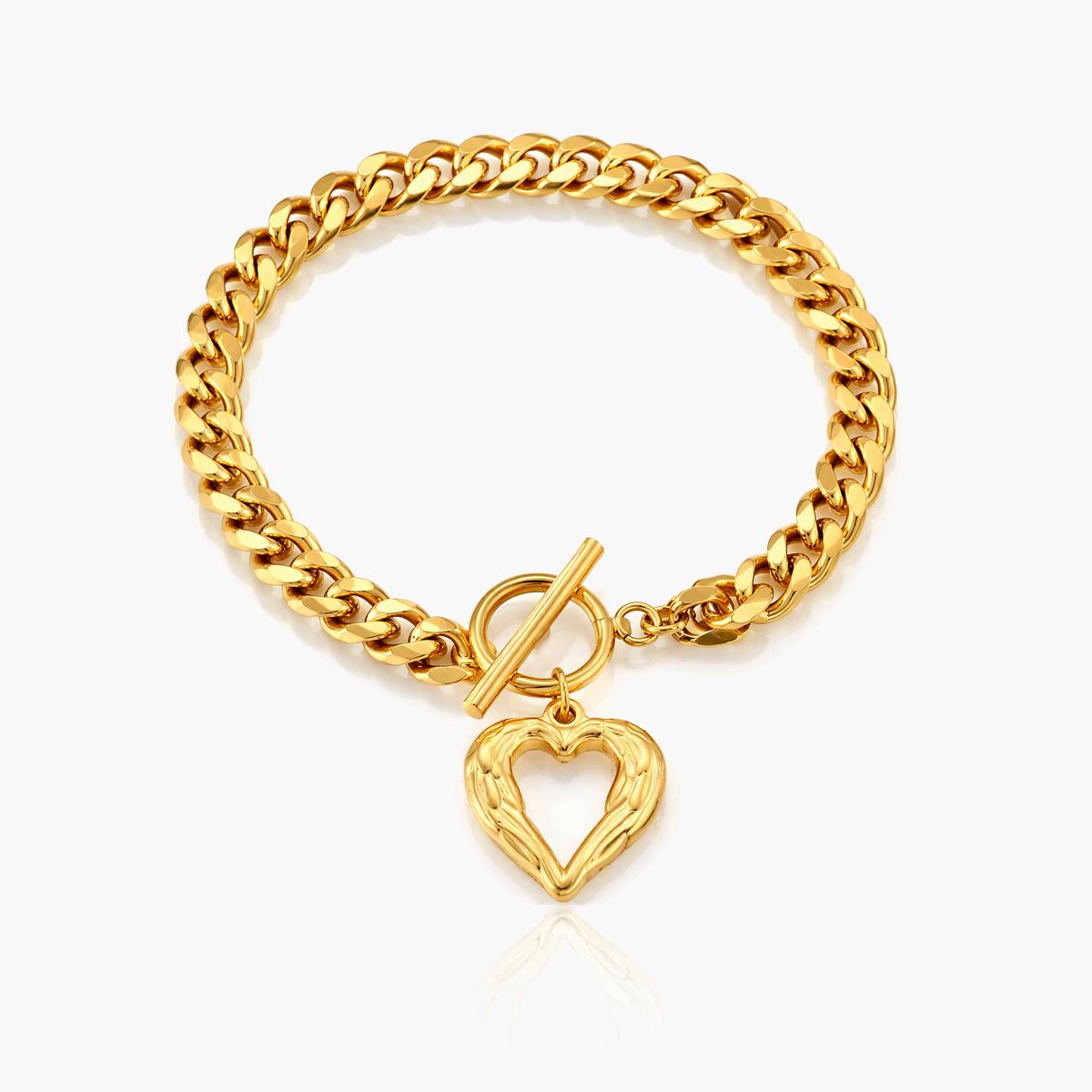 Chunky Heart Charm Bracelet