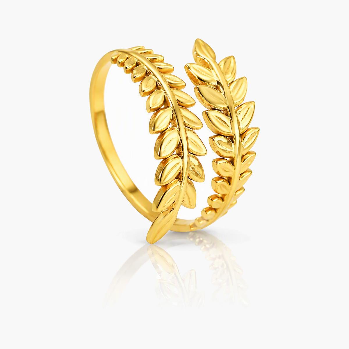 Boho Leaf Branch Ring