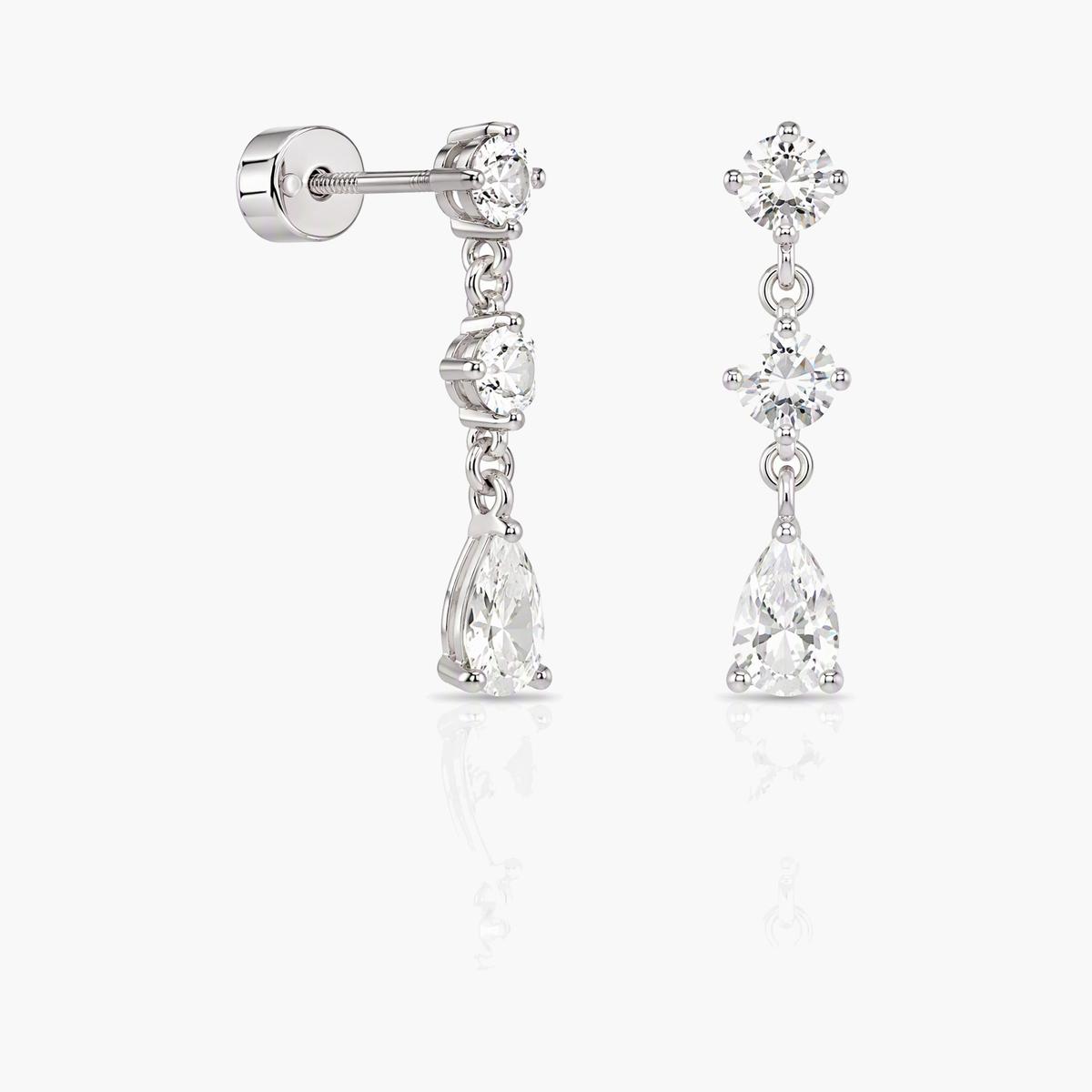 Dainty Three-Stone Drop Earrings