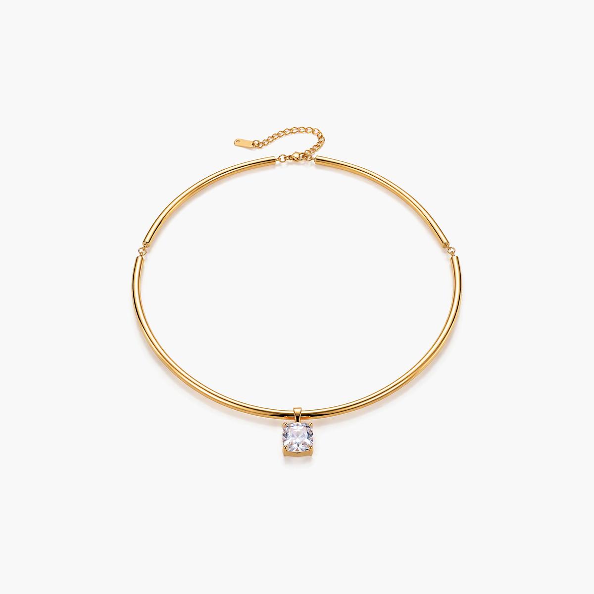 Minimalist Square Stone Collar Necklace