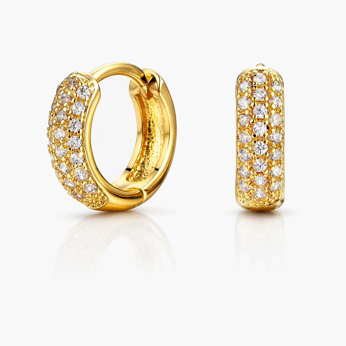 Pave Huggie Hoop Earrings