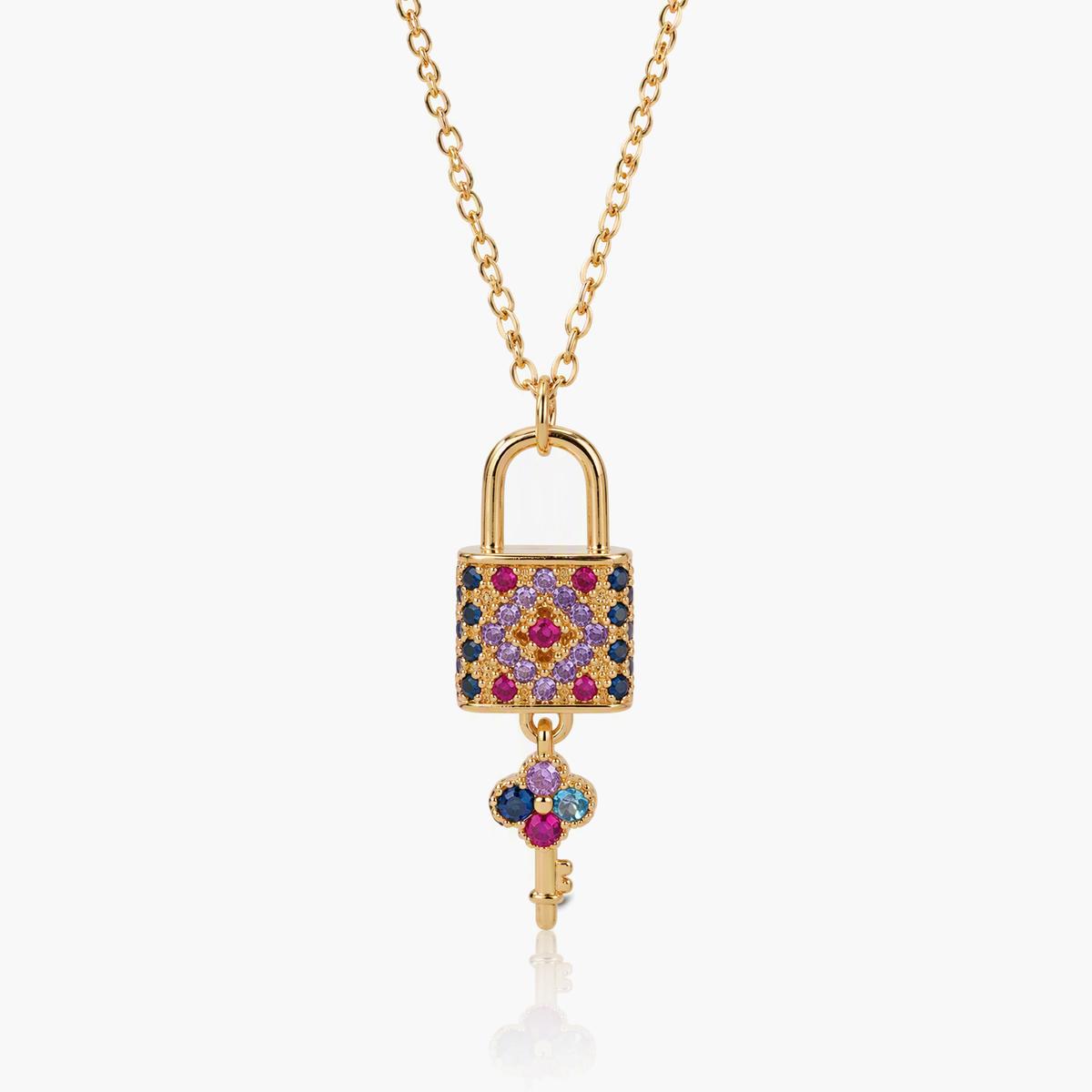 Cute Lock And Key Pendant Necklace