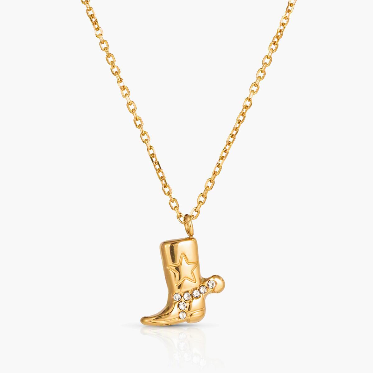 Dainty Cowboy Boot Pendant Necklace