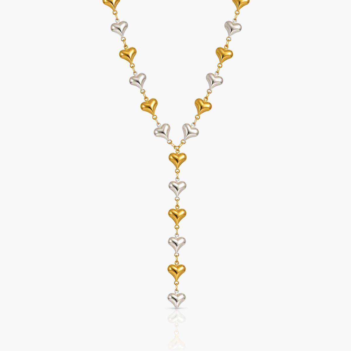 Trendy Heart Link Y-Necklace