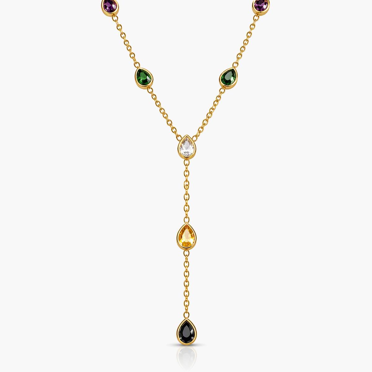 Elegant Multi-Stone Y-Necklace