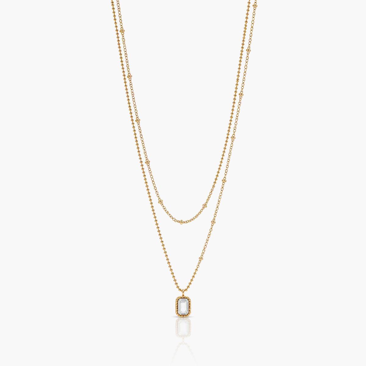 Geometric Stone Pendant Necklace