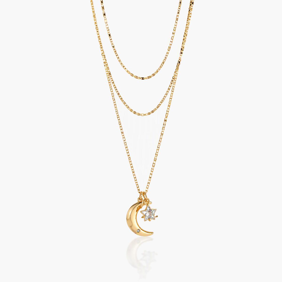 Dainty Moon Star Layered Necklace