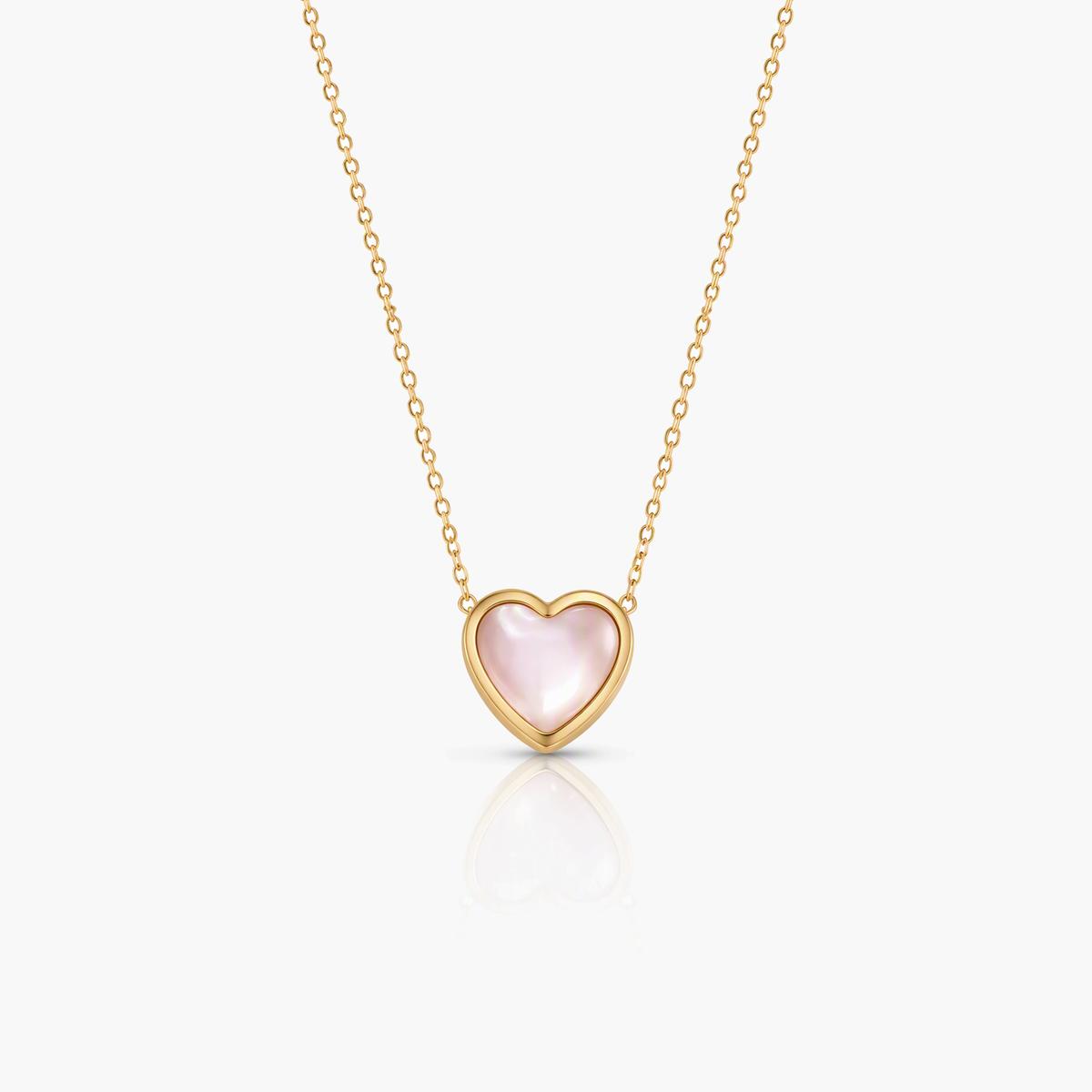 Dainty Heart Opal Pendant Necklace
