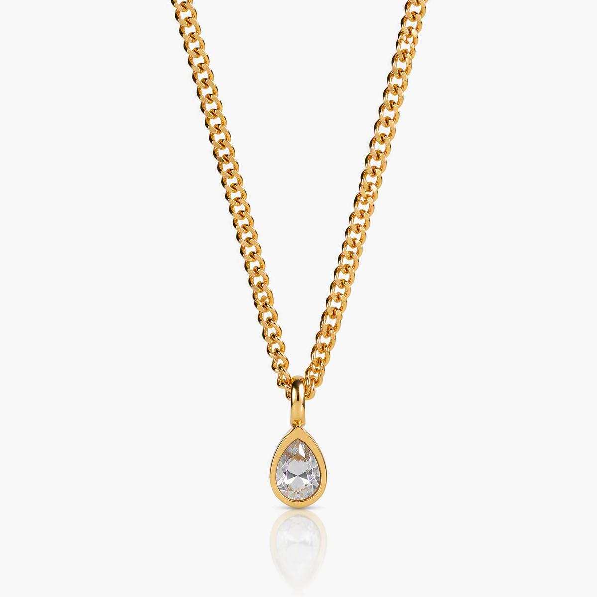 Minimalist Oval Stone Pendant Necklace