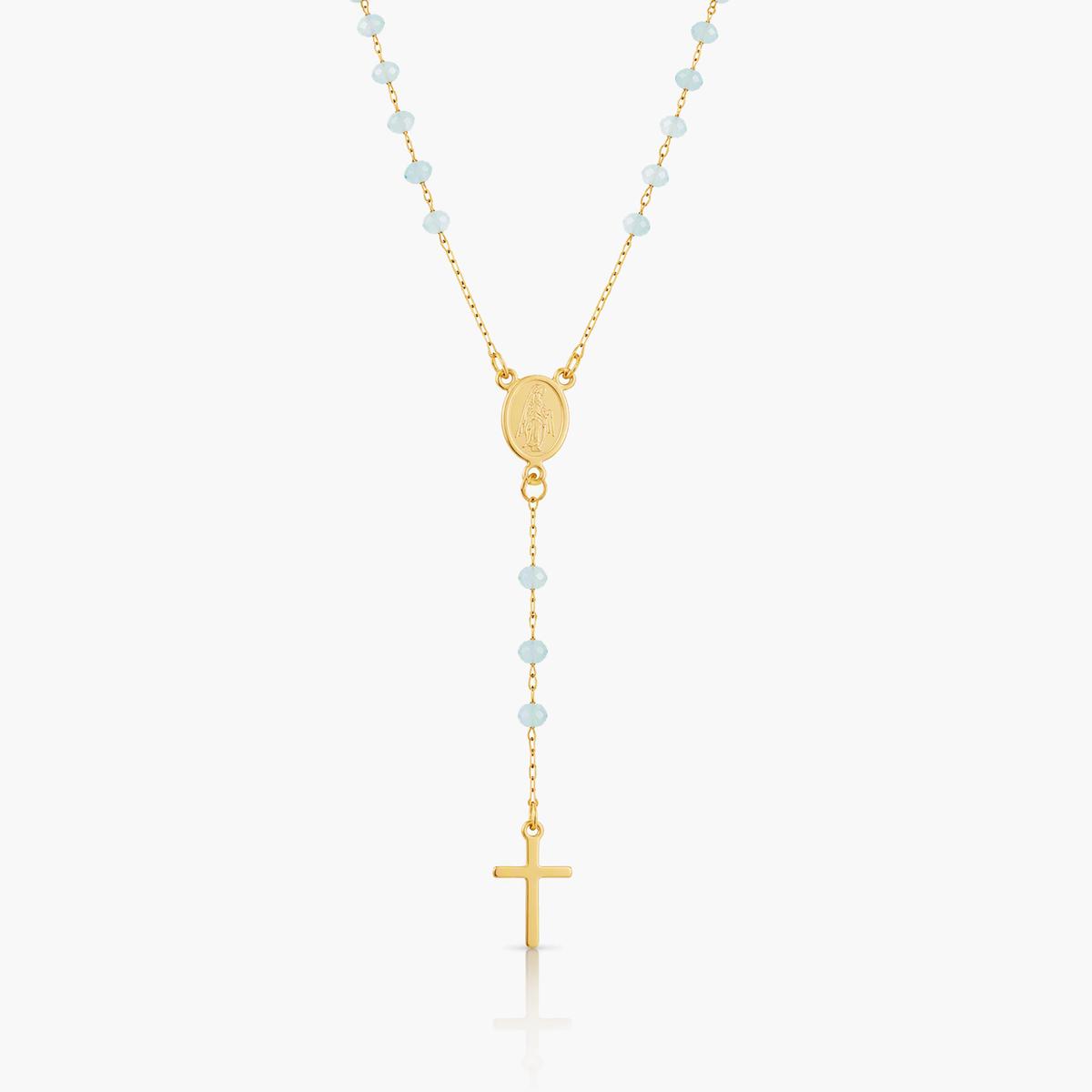 Dainty Cross Rosary Necklace