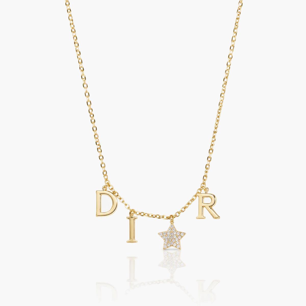 Dainty Letter and Star Charm Necklace