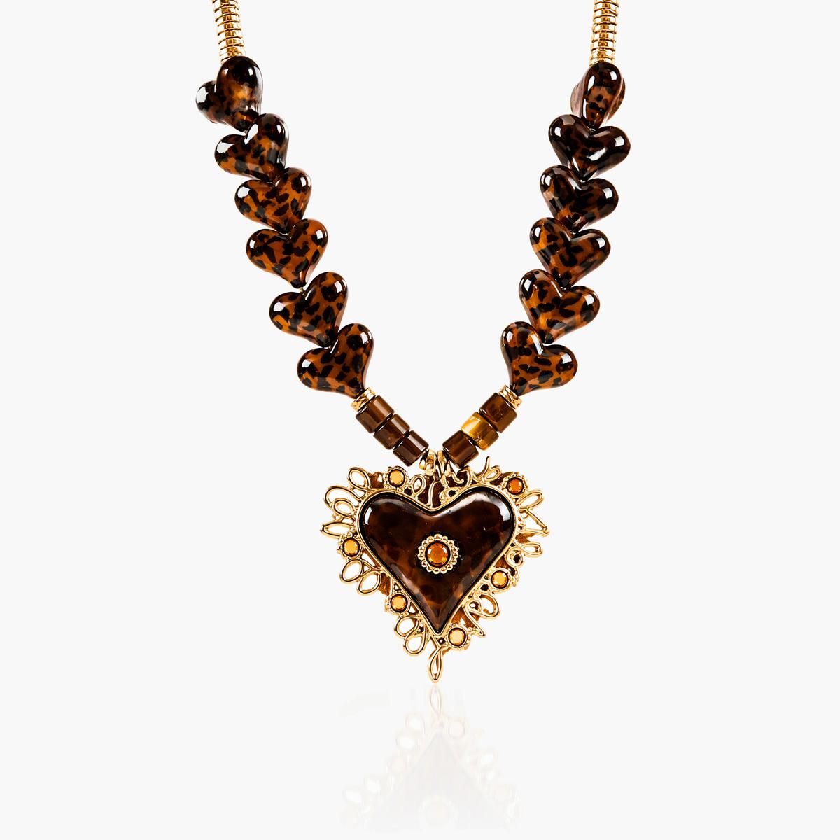 Vintage Heart Beaded Necklace