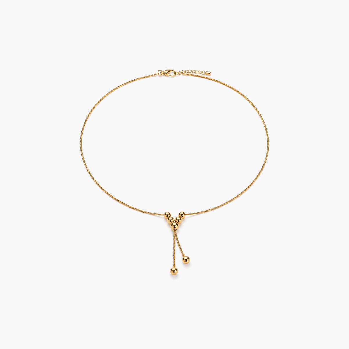 Dainty Sphere Lariat Necklace