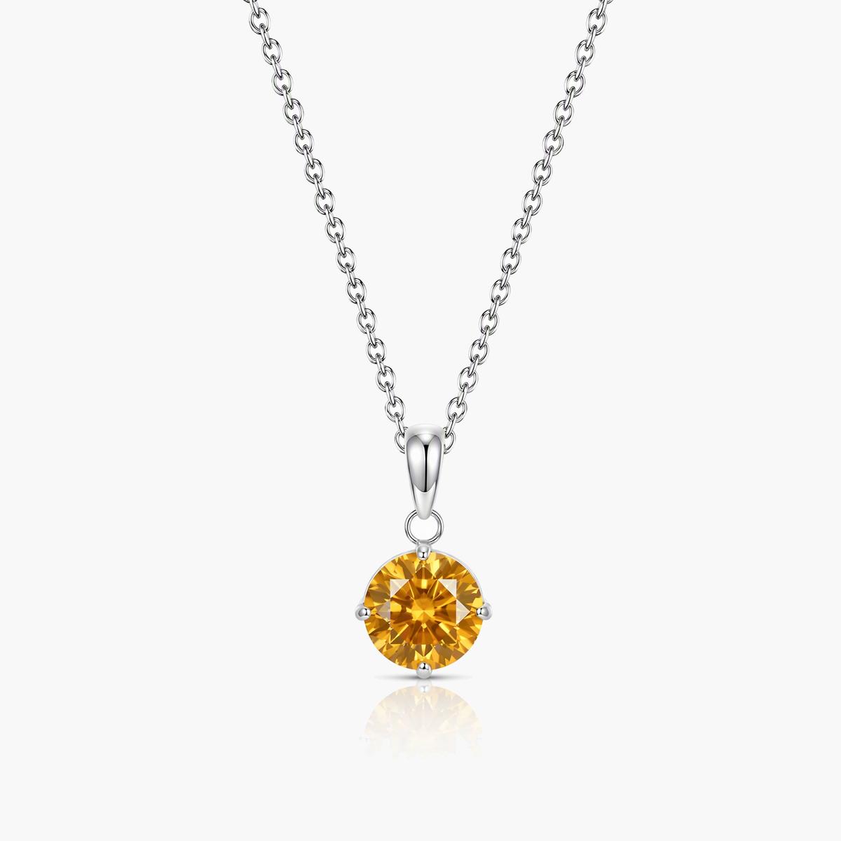 Dainty Round Solitaire Pendant Necklace