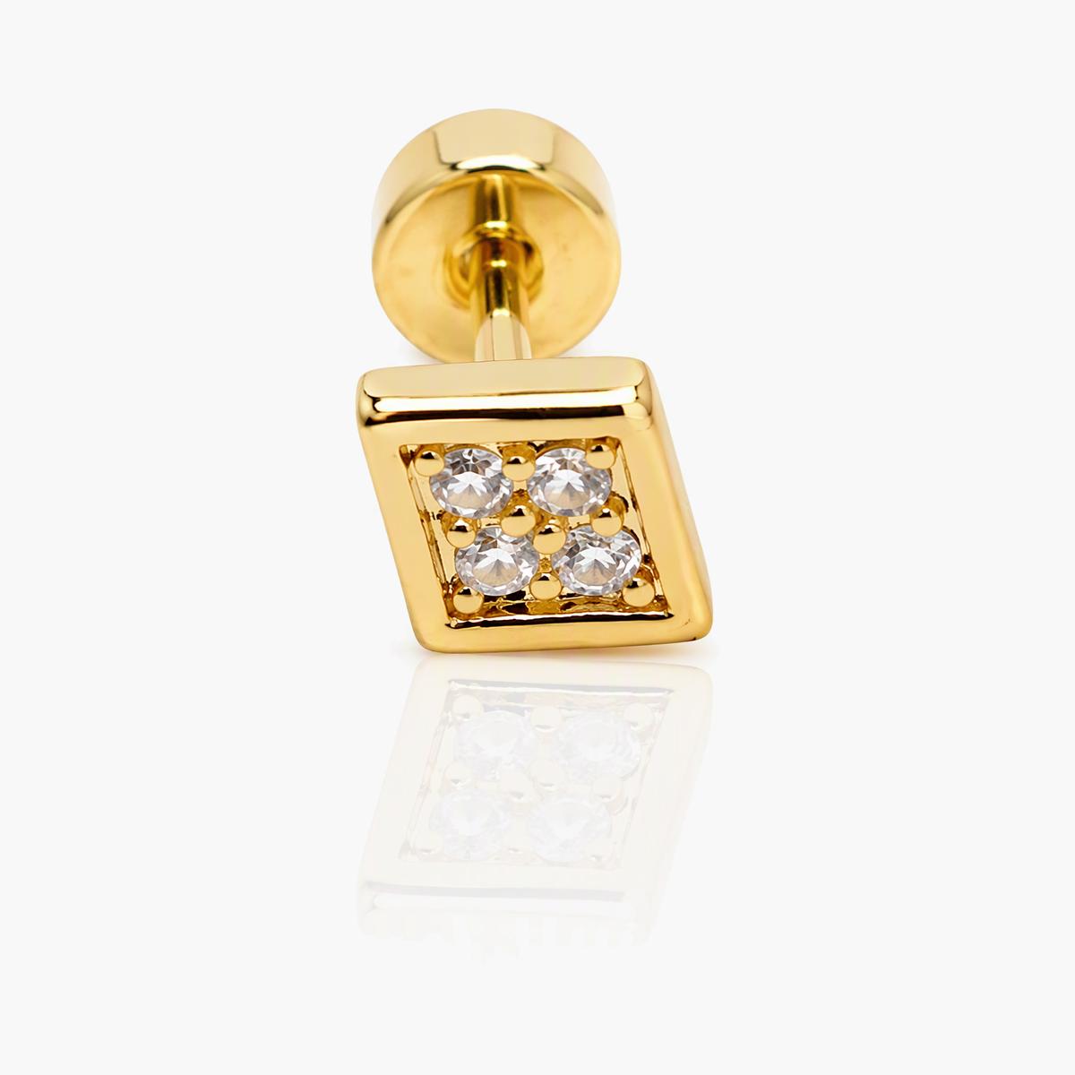 Flower Star Square Stud Earrings