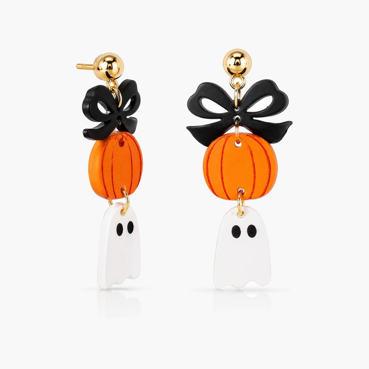 Cute Bow Pumpkin Ghost Drop Earrings