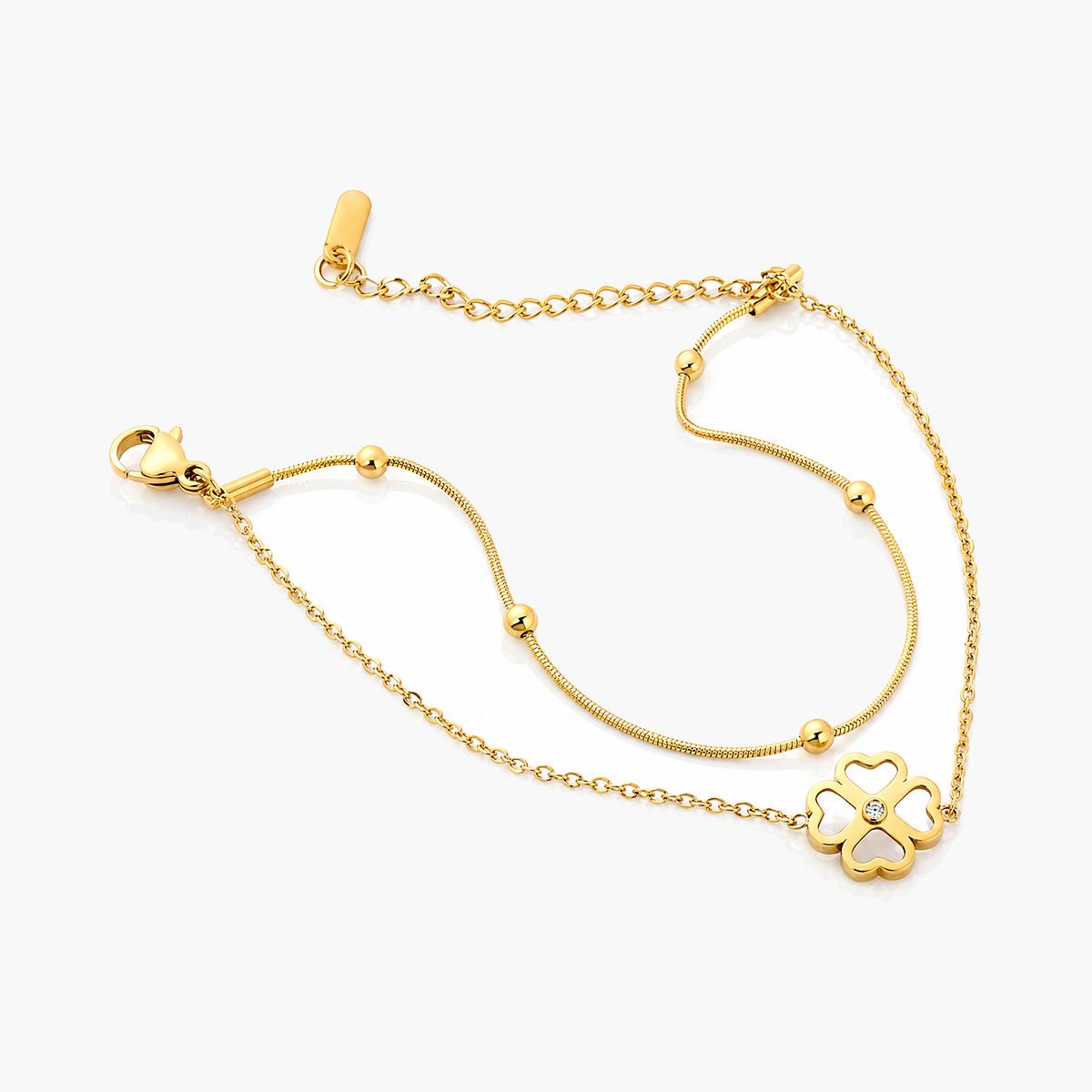 Dainty Four-Leaf Clover Bracelet