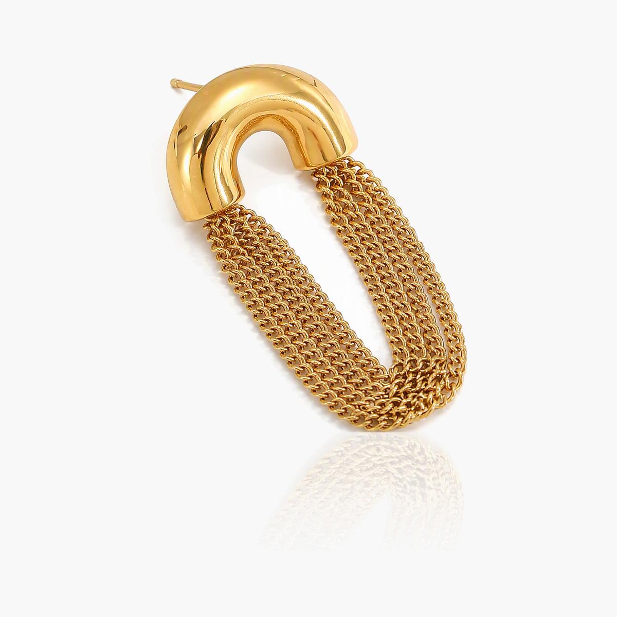Trendy Arch Chain Tassel Earrings