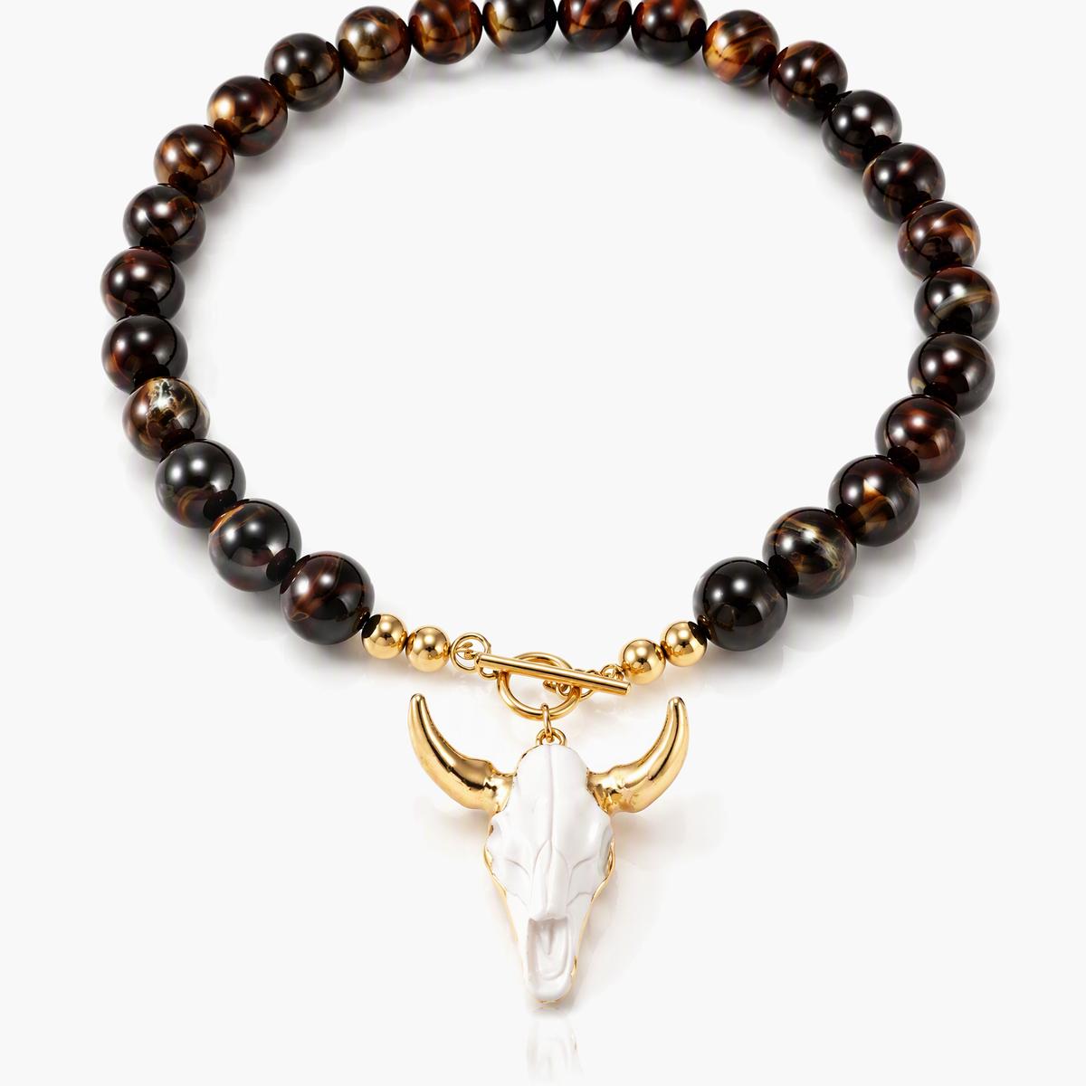 Boho Bull Skull Necklace