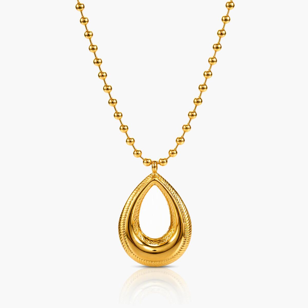 Flower & Teardrop Pendant Necklace