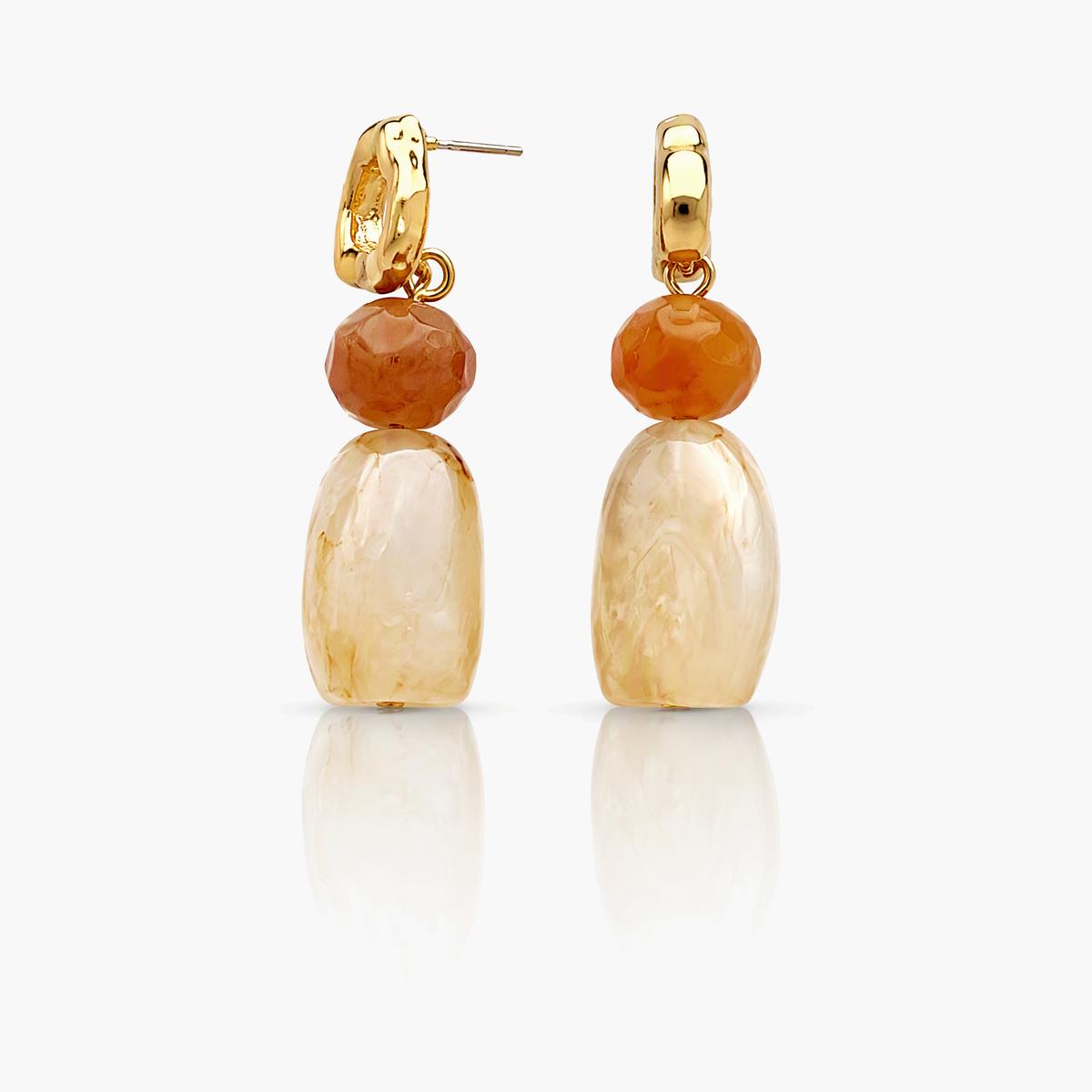 Boho Double Stone Drop Earrings