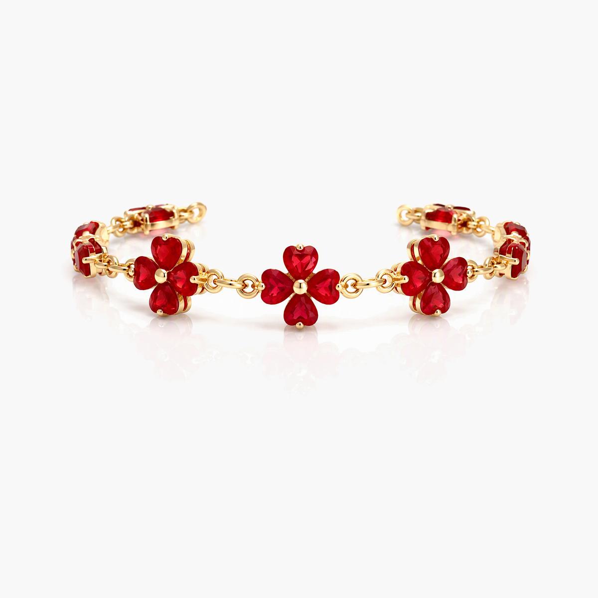 Cute Heart & Flower Charm Bracelet