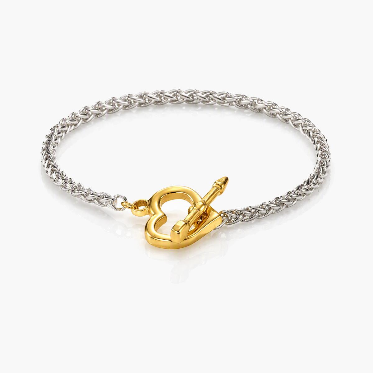 Trendy Heart Toggle Bracelet