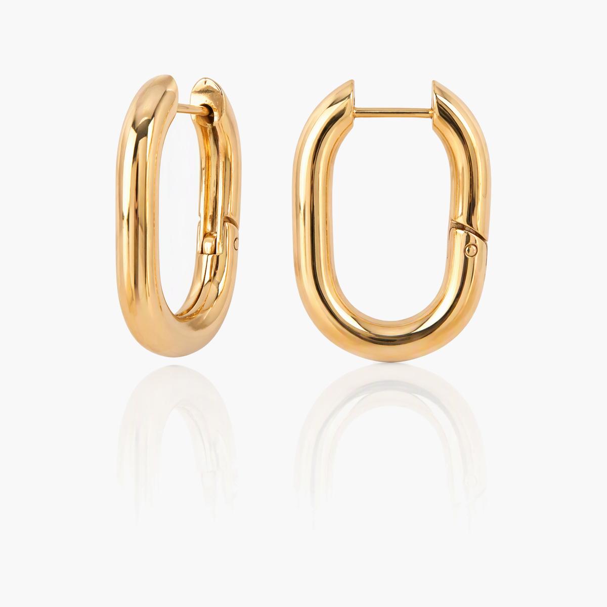 Minimalist Oval Hoop Earrings