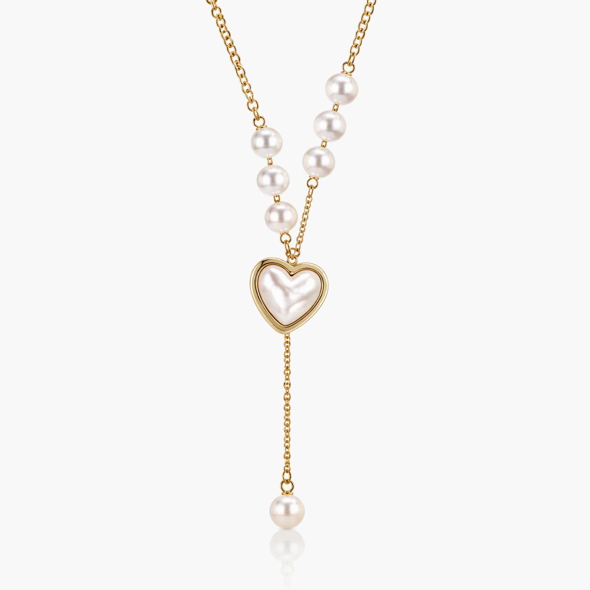 Pearl Heart Pendant Necklace