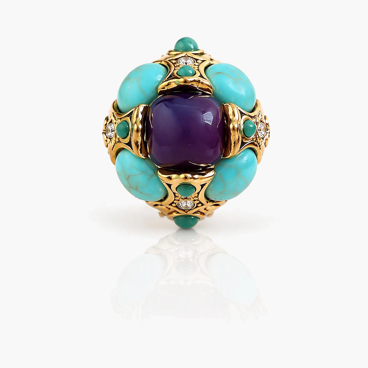 Flower & Sphere Stud Earrings