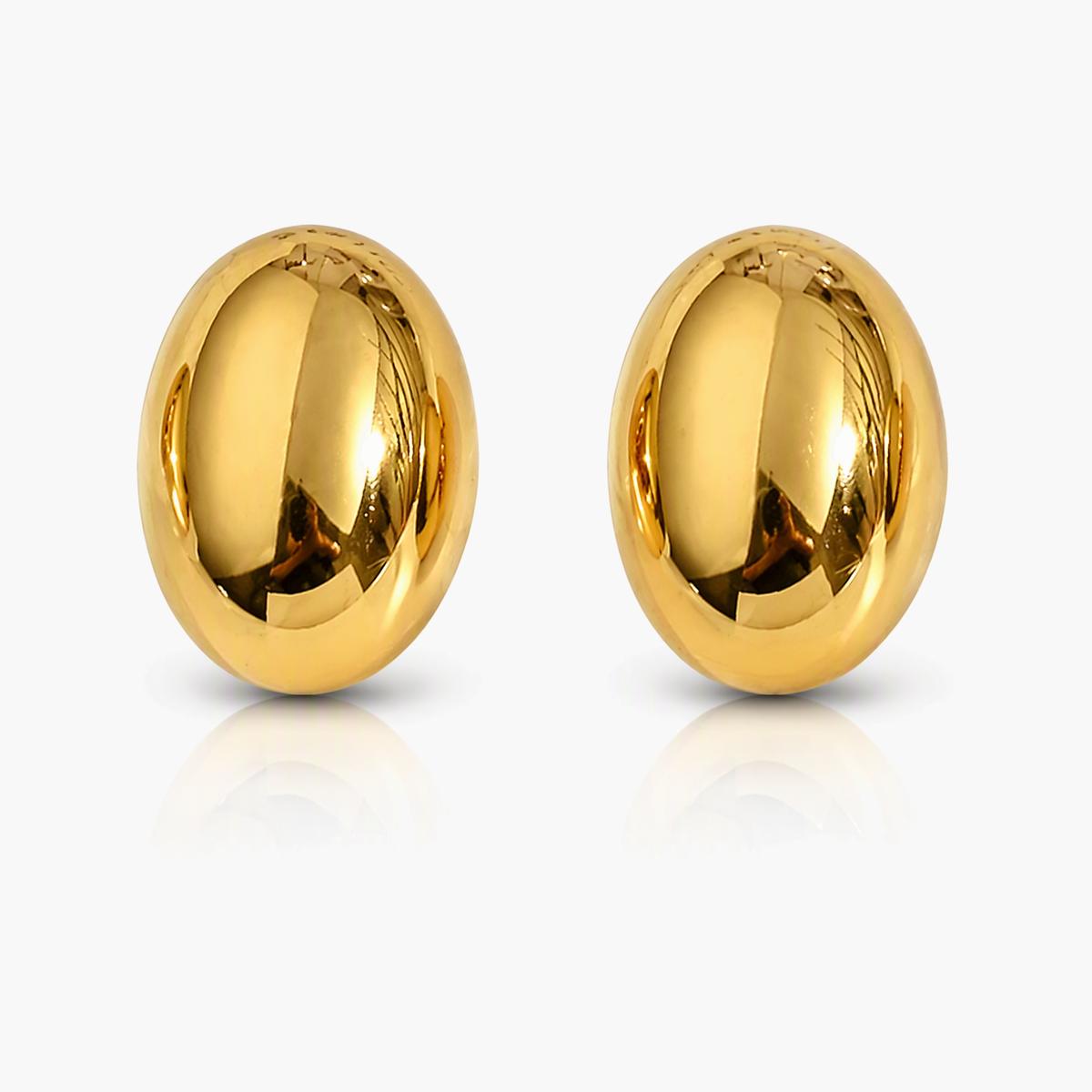 Minimalist Polished Dome Stud Earrings