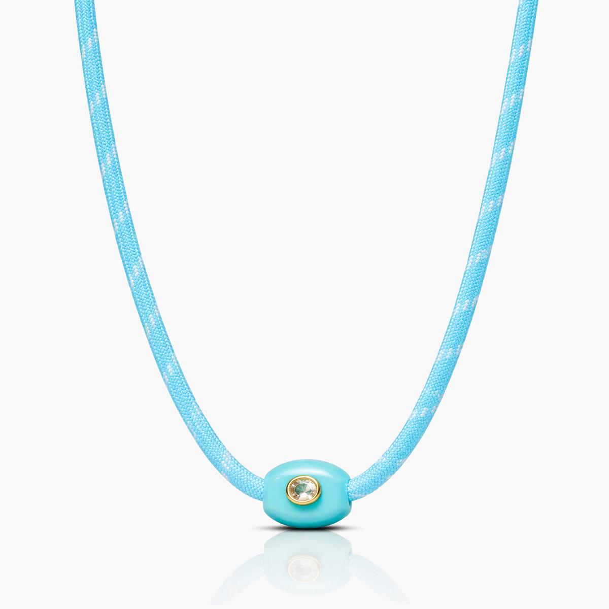 Dainty Oval Stone Cord Necklace