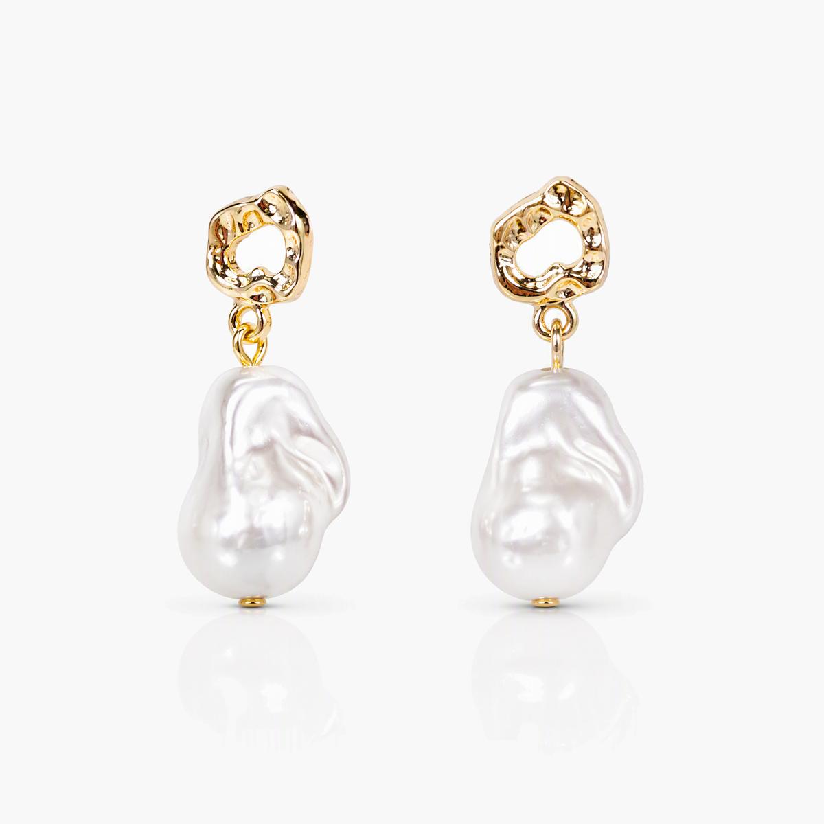 Irregular Pearl Drop Earrings