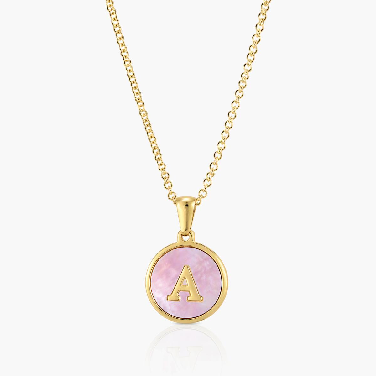 Dainty Letter Disc Pendant Necklace