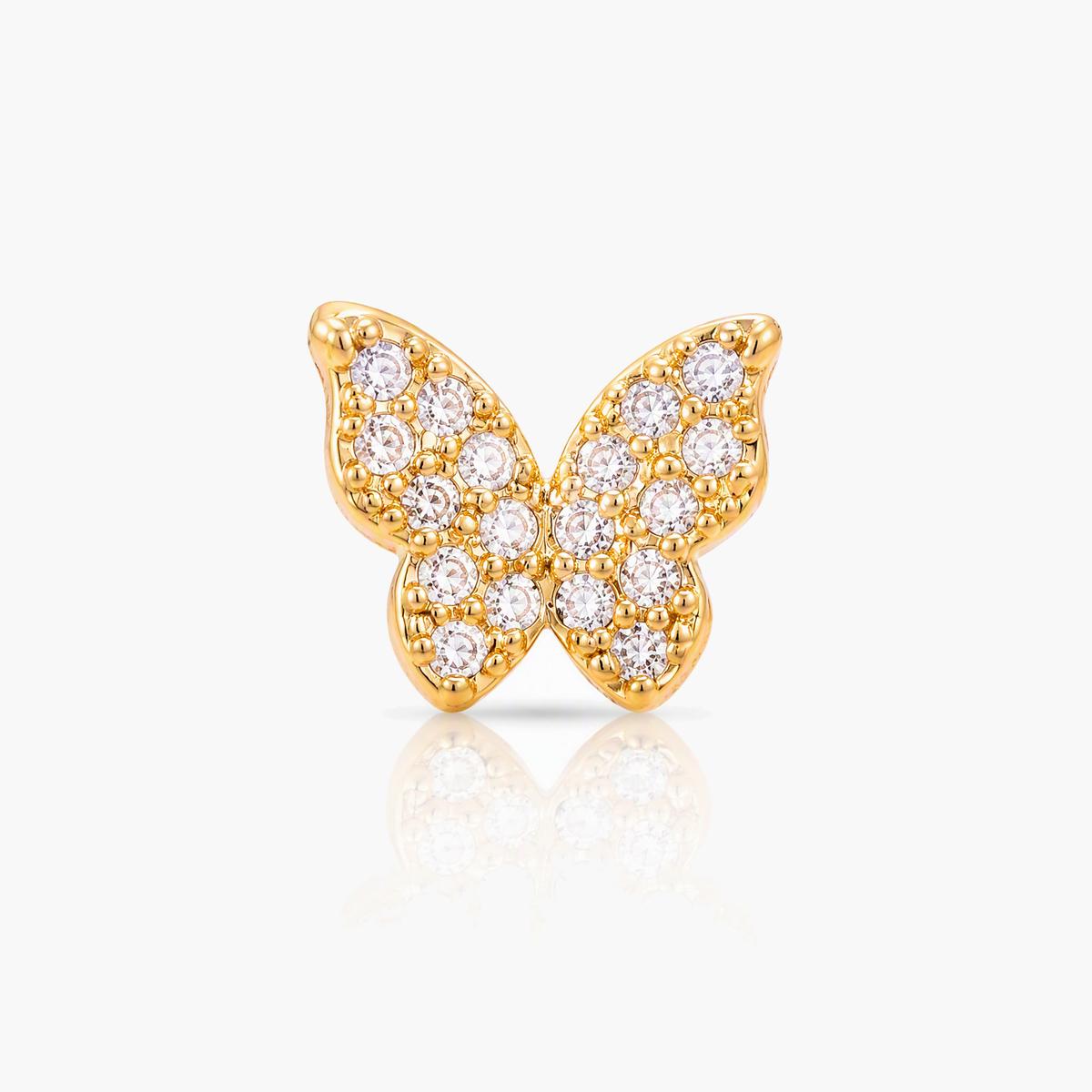 Butterfly & Heart Stud Earrings