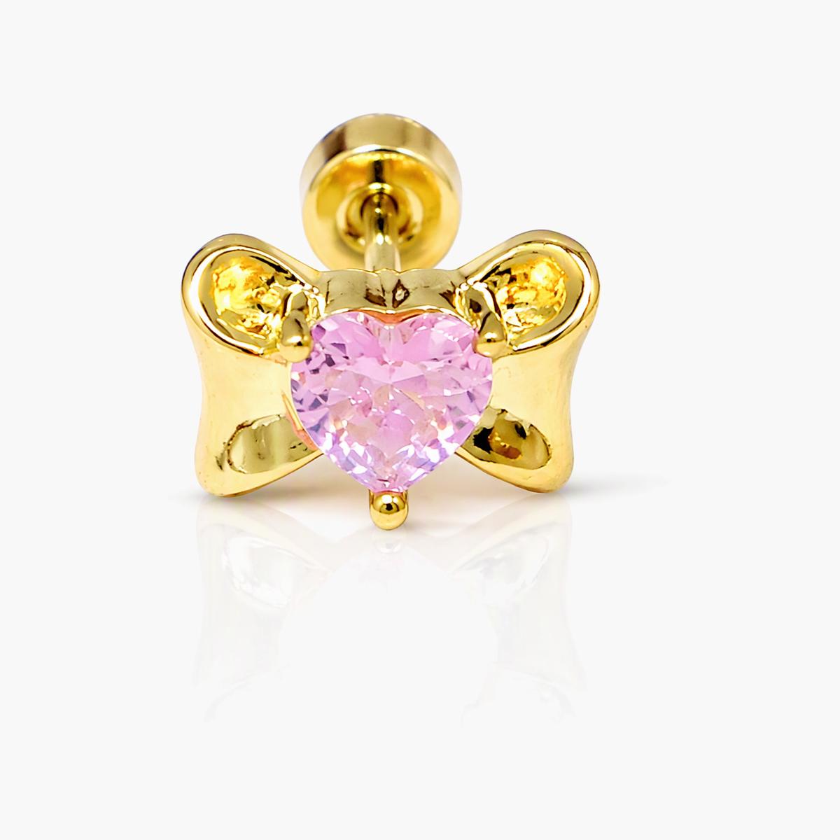 Cute Bow Heart Stud Earrings